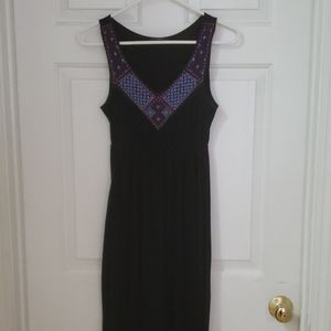 Black Embroidered Maxi Dress
